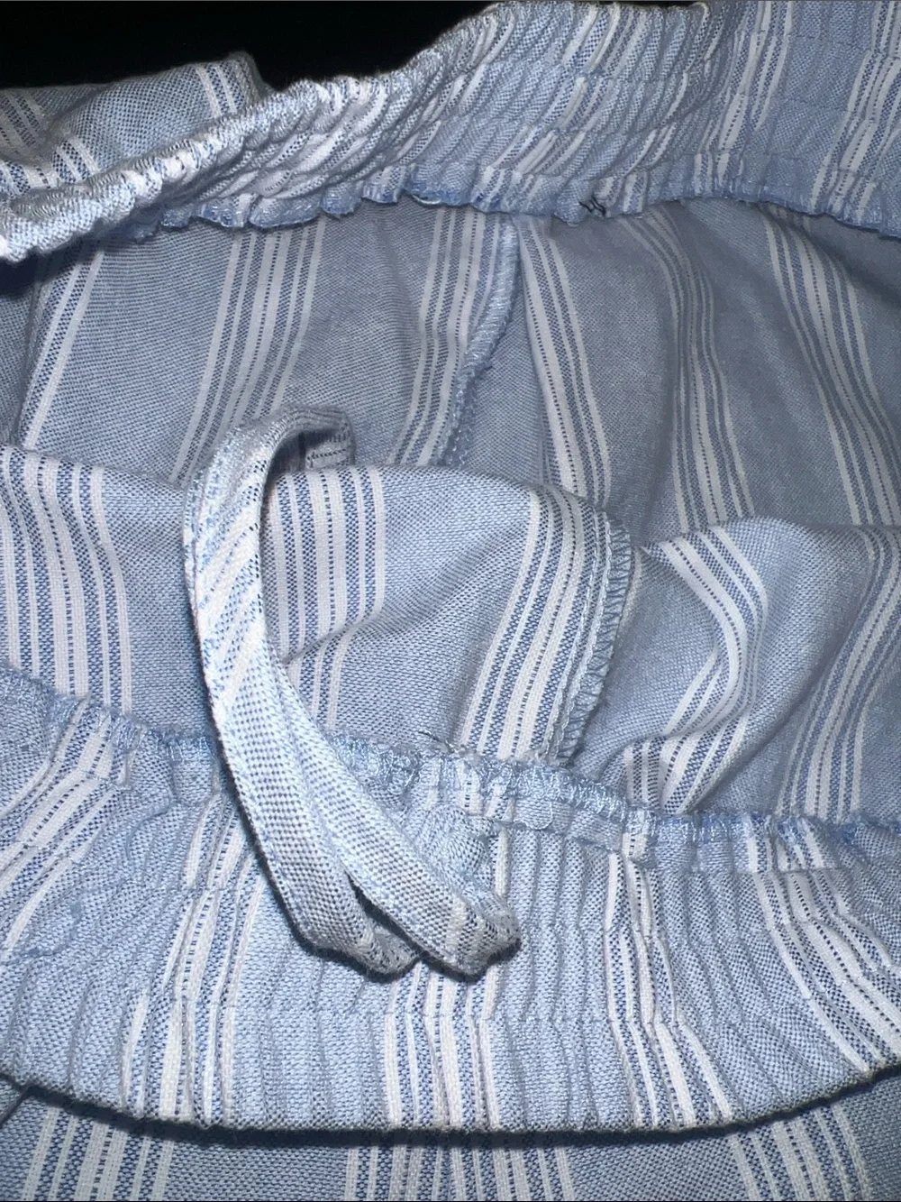 LIGHT BLUE STRIPED PAJAMA PANTS